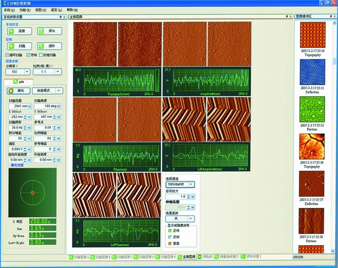 扫描探针显微镜在线控制软件主界面